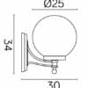 Kinkiety zewnętrzne – inni producenci KULE CLASSIC K 3012/1/K 250 OP 8