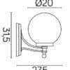 Kinkiety zewnętrzne – inni producenci KULE CLASSIC K 3012/1/K 200 OP 8