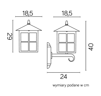 Kinkiety zewnętrzne – inni producenci Wenecja K 3012/1/KW g 4